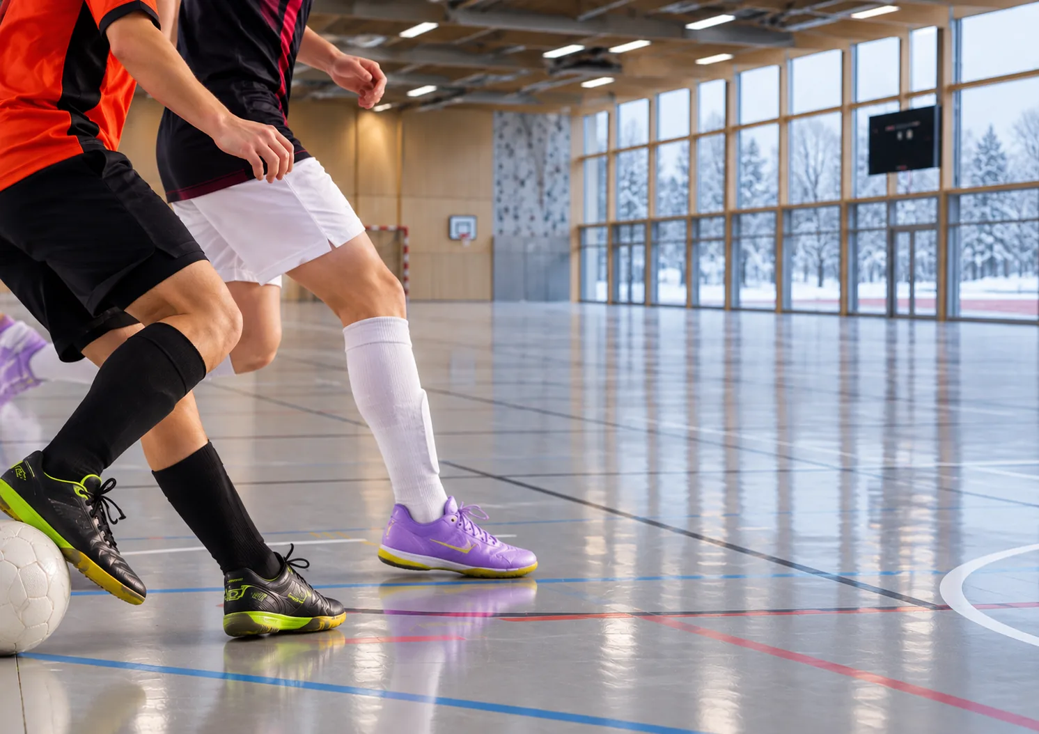 Un match de football en salle